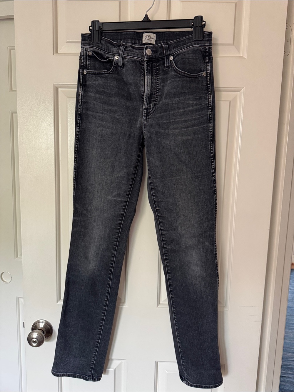 J. Crew Straight-Leg (skinny?) Jeans in Washed Black Size 27T